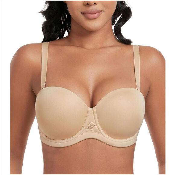 32C Exerin Strapless/Convertible Beige Bra, New With Tags! - Picture 1 of 6